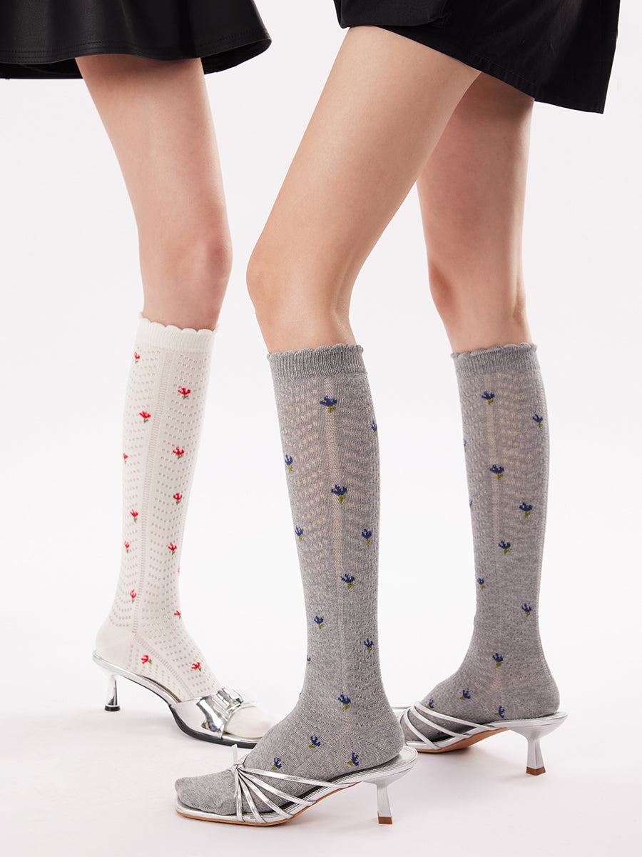 Mini Floral Knee High Socks