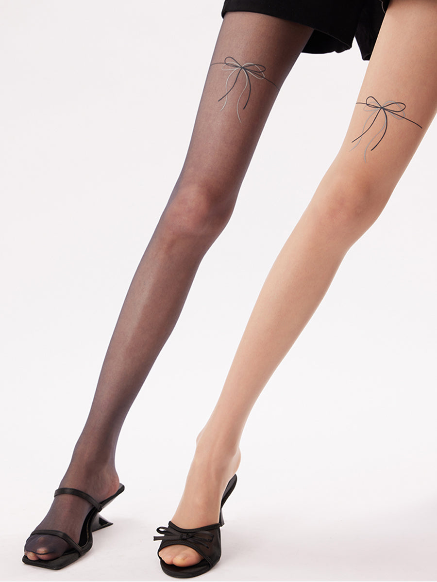 Sheer Bow Tights