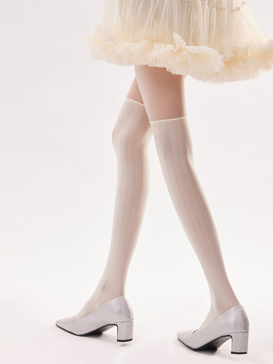Mock Over the Knee Ribbed Tights