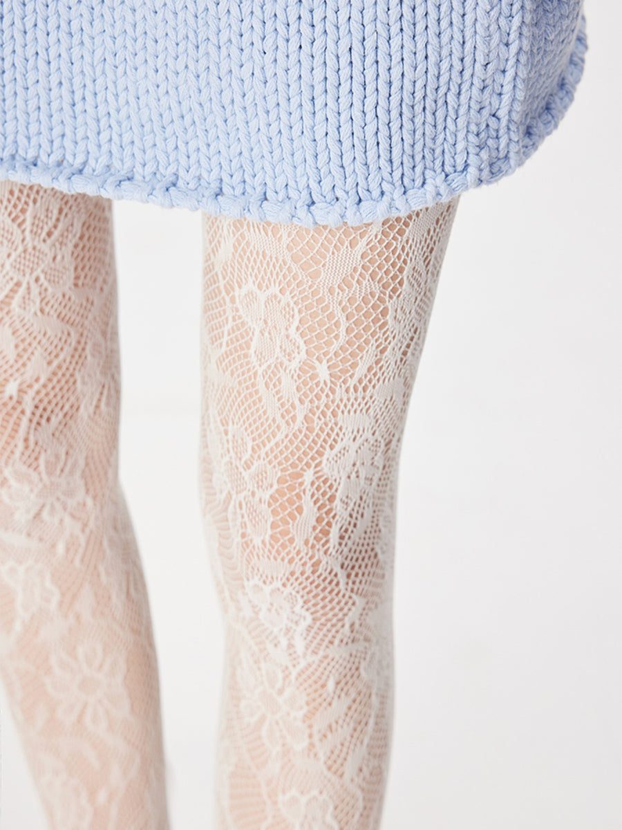 Floral Fishnet Tights