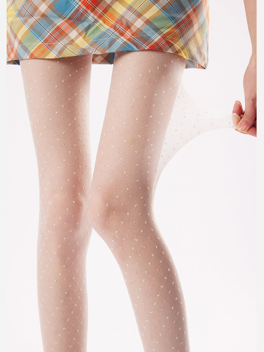 Polka Dot Diamonds Sheer Tights