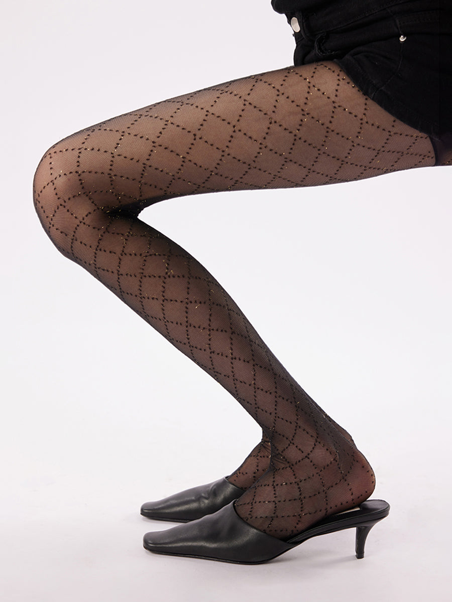 Sheer Diamond Dot Tights