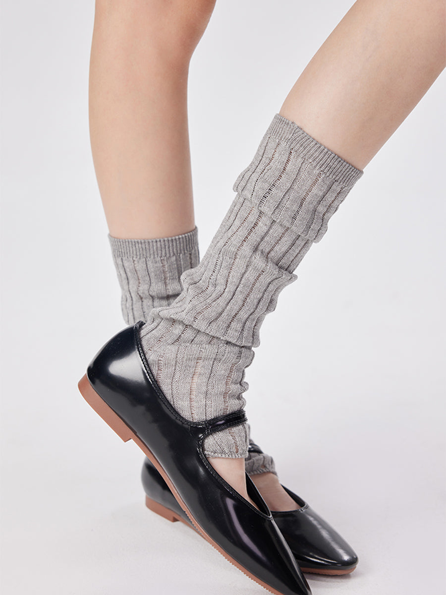 Semi-Sheer Ribbed Leg Warmers