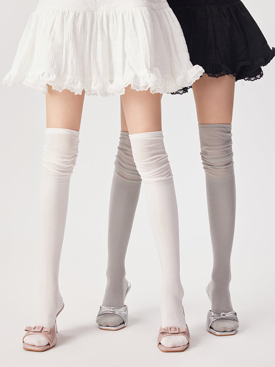 Slouch Ribbed Thigh High Socks