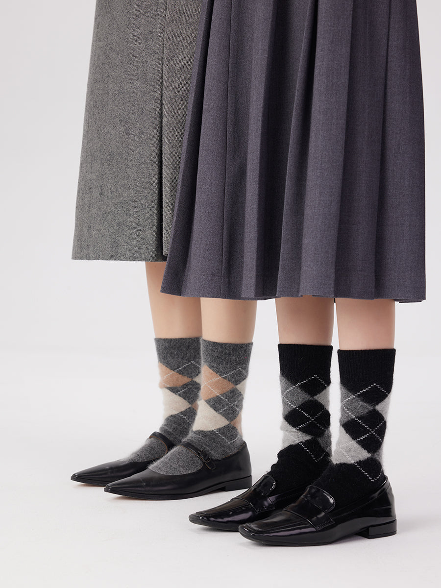 Argyle Crew Socks