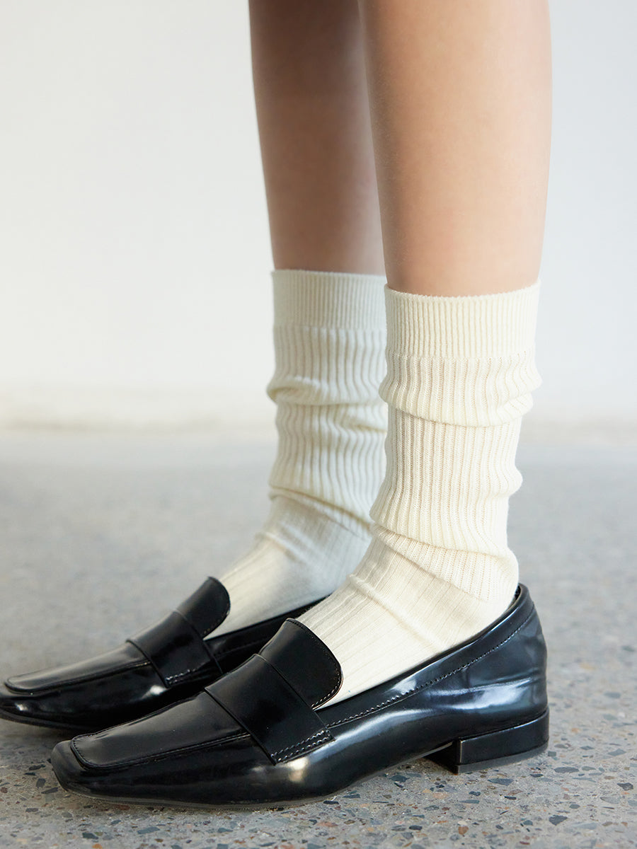 Ribbed Crew Socks