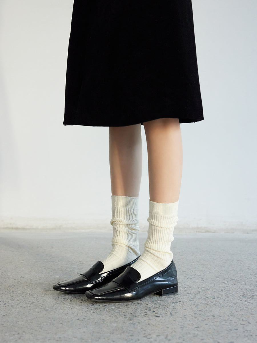 Classic Ribbed Crew Socks