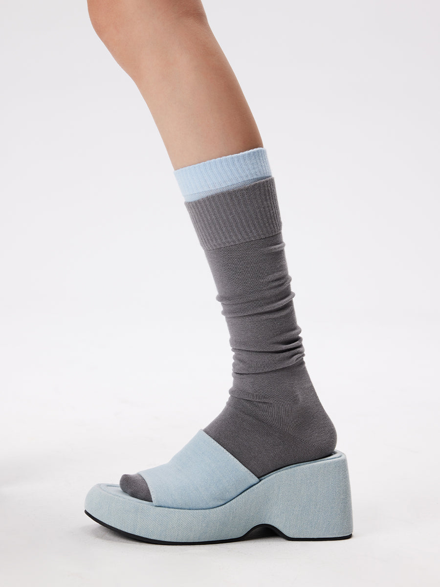 Colorblock Knee High Socks