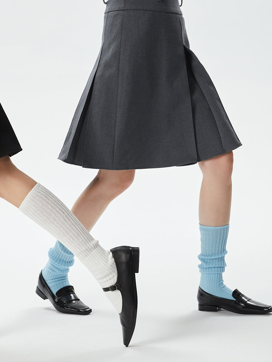 Slouch Ribbed Knit Knee High Socks