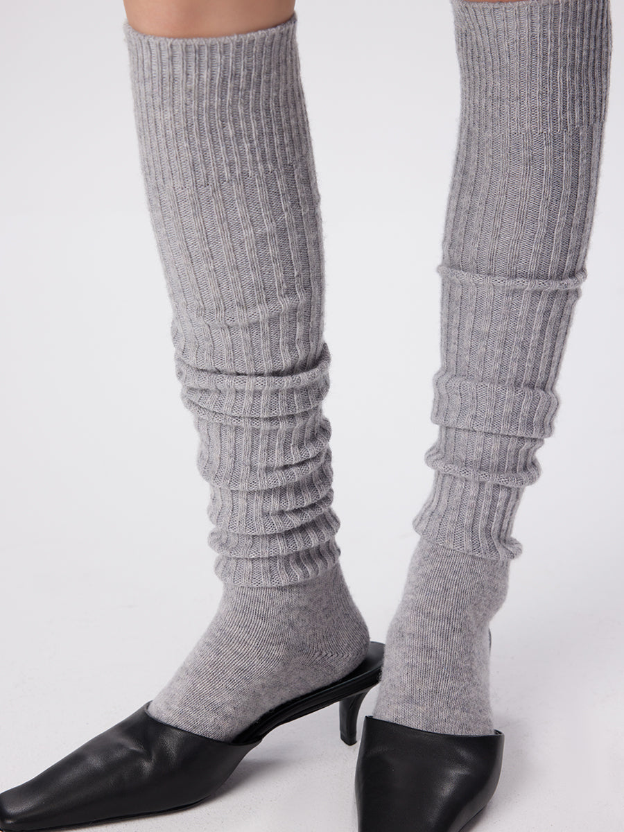 Ribbed Thigh High Socks