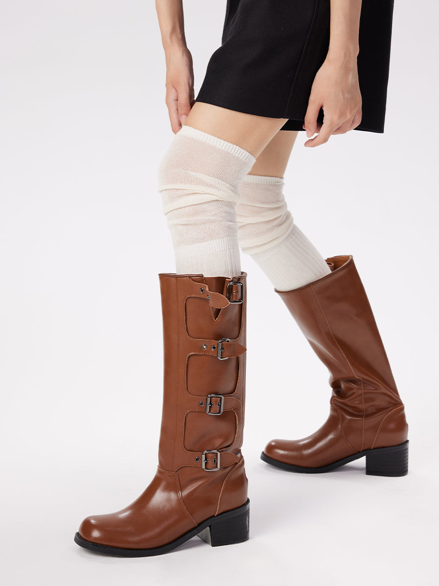 Slouch Cable Knit Thigh High Socks