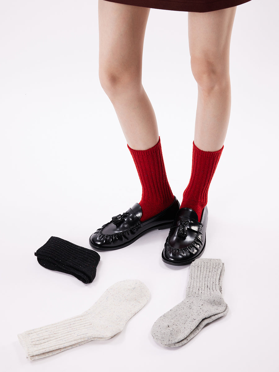Ribbed Crew Socks