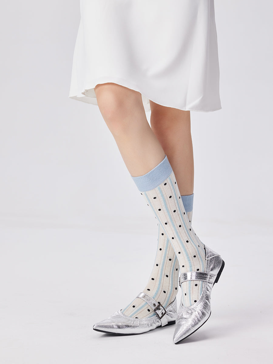 Polka Dot Crew Socks
