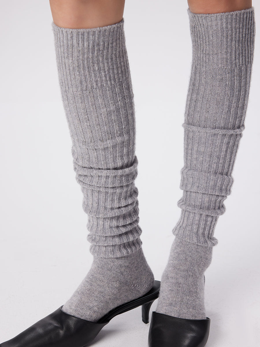 Slouch Ribbed Knee High Socks