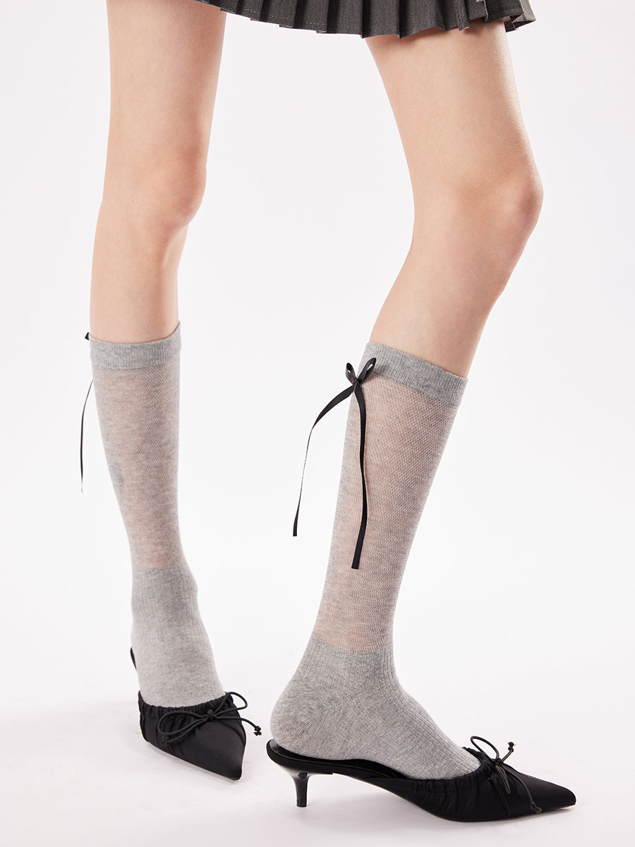 Bow Knee High Socks