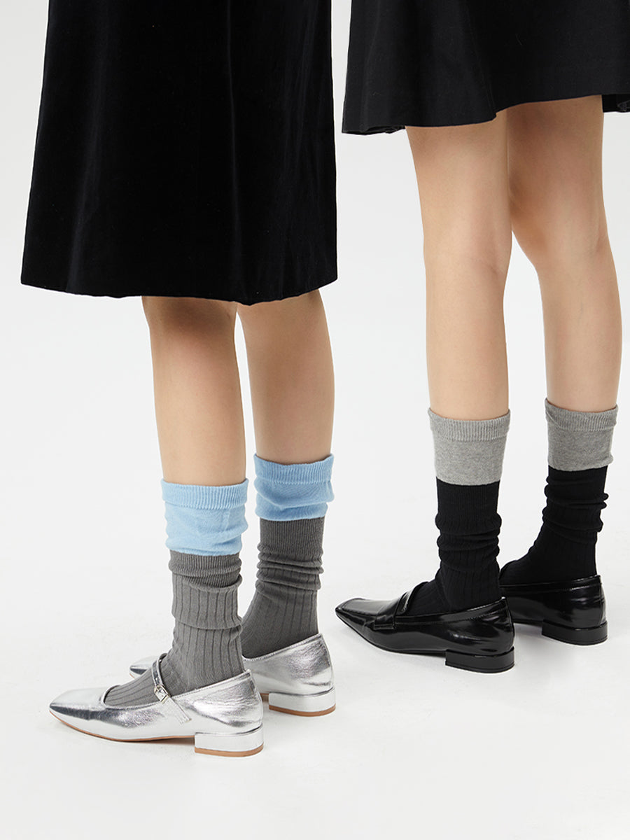 Colorblock Ribbed Crew Socks