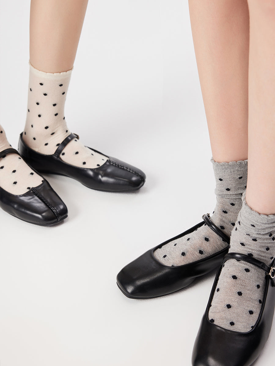 Polka Dot Crew Socks