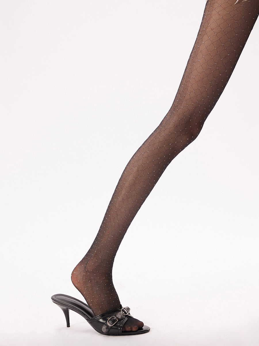 Polka Dot Diamonds Sheer Tights