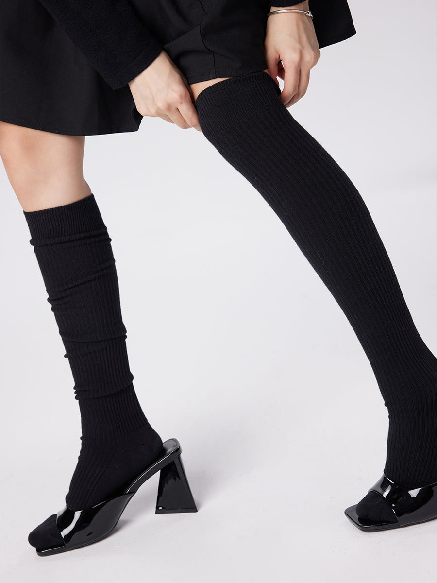 Slouch Ribbed Knee High Socks