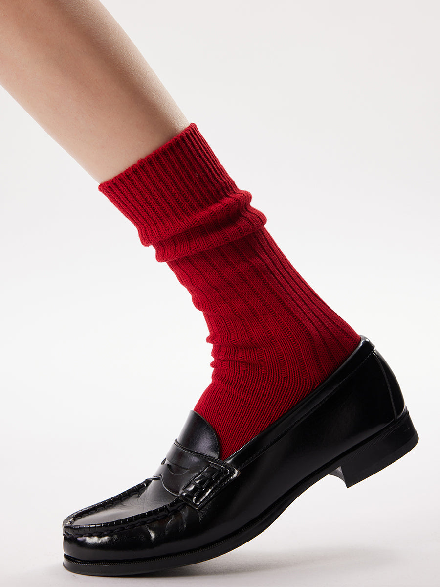 Ribbed Crew Socks