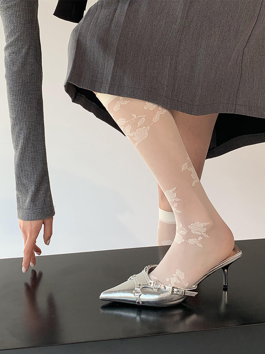 Floral Knee High Socks
