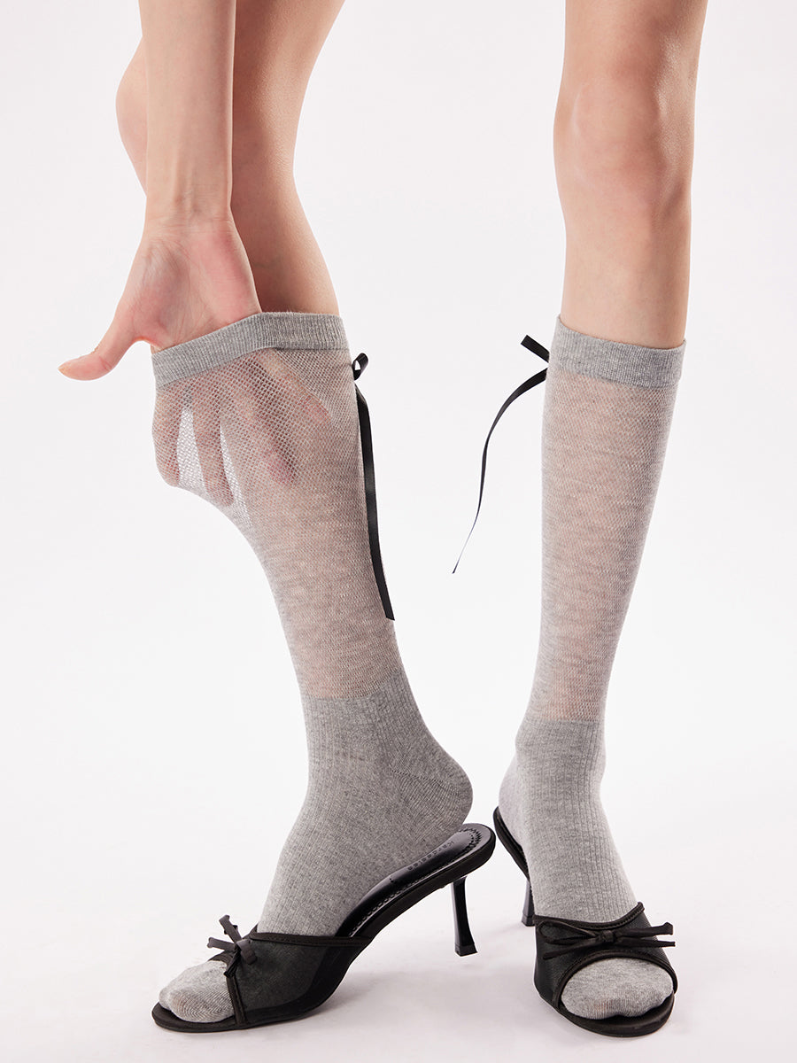 Bow Knee High Socks