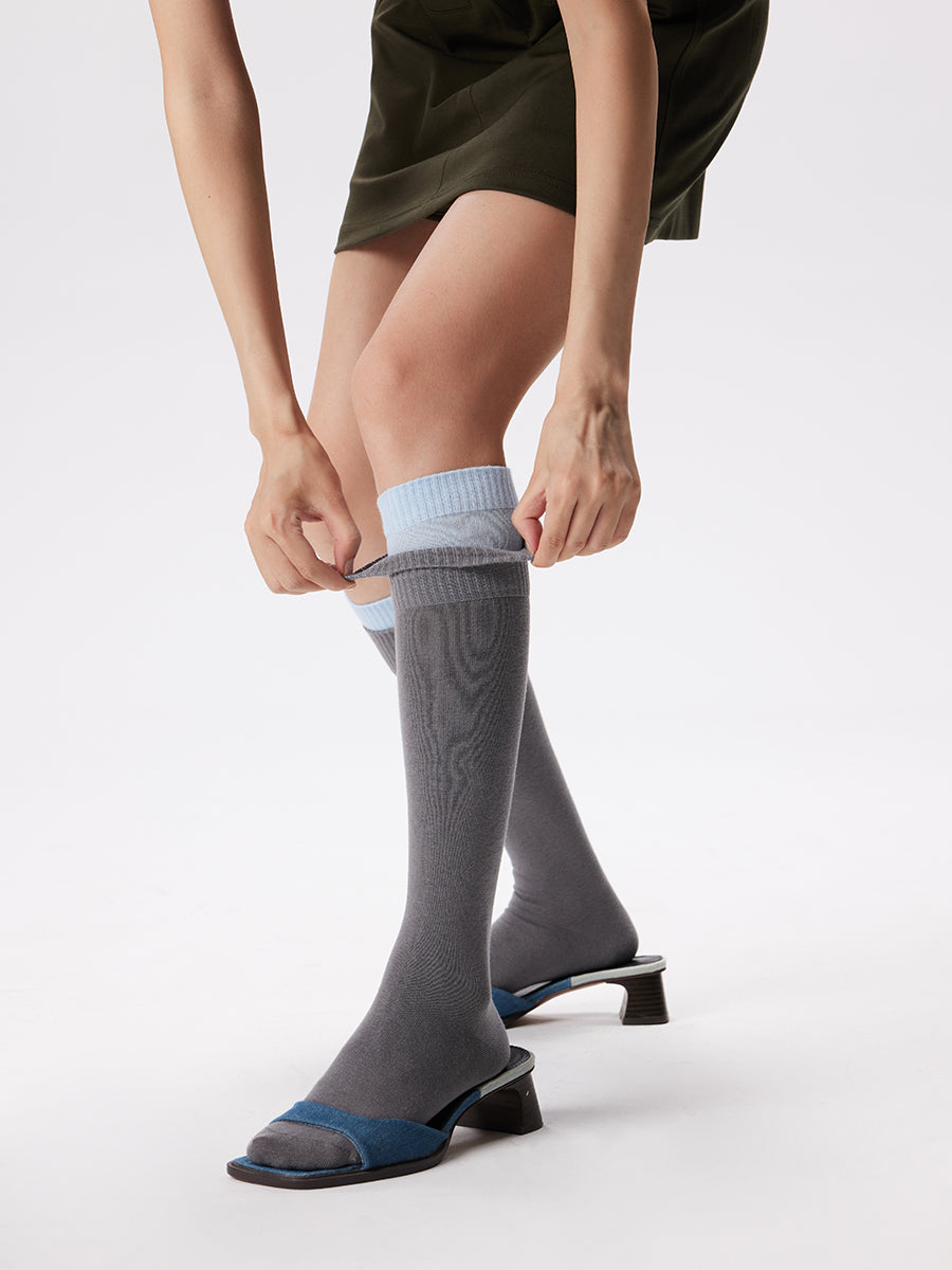 Colorblock Knee High Socks