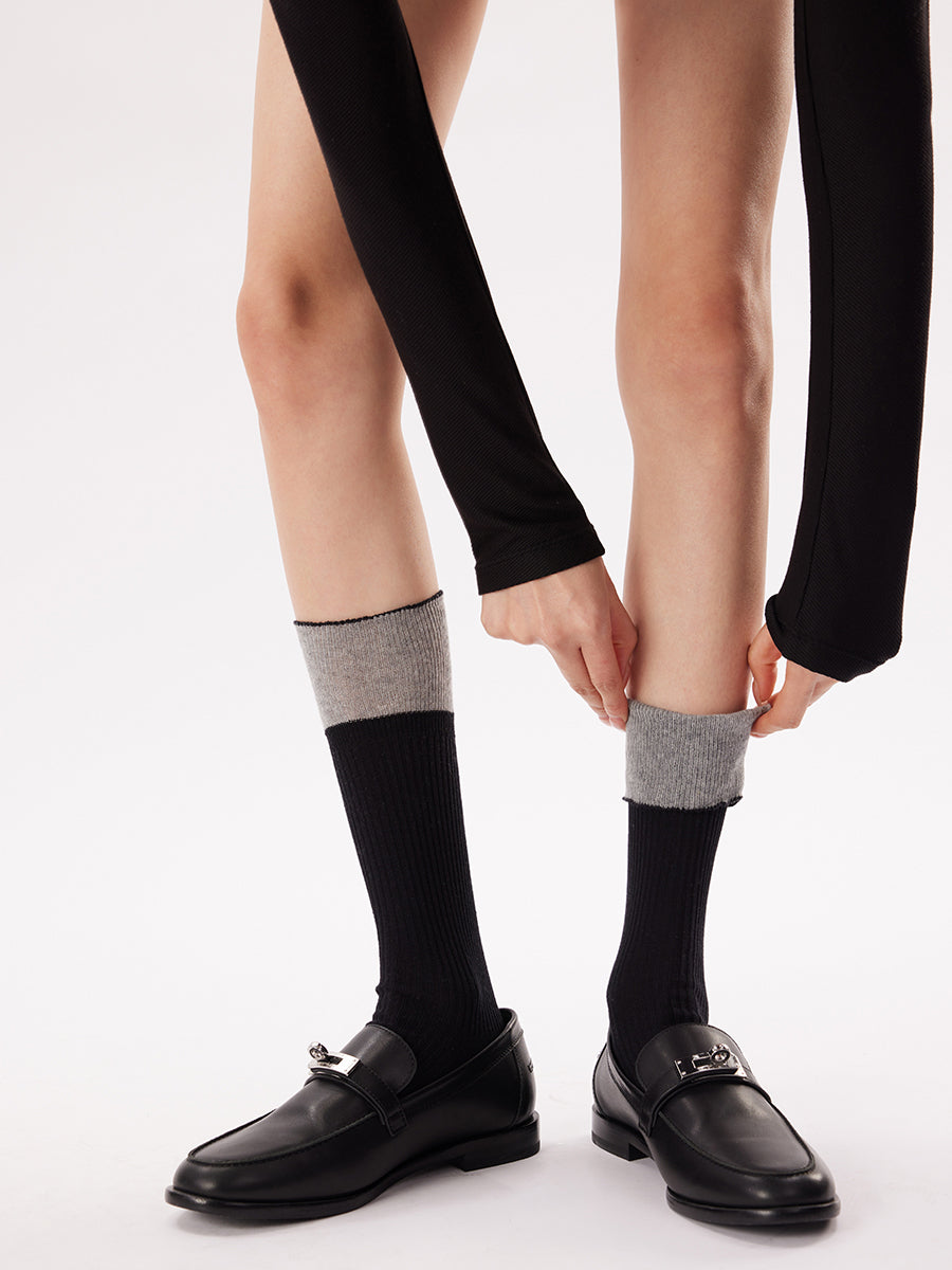 Colorblock Ribbed Crew Socks