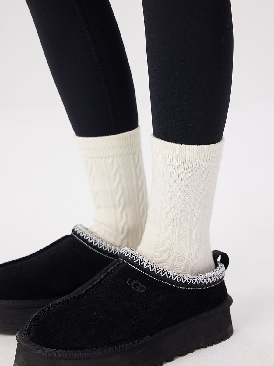 Cable Knit Crew Socks
