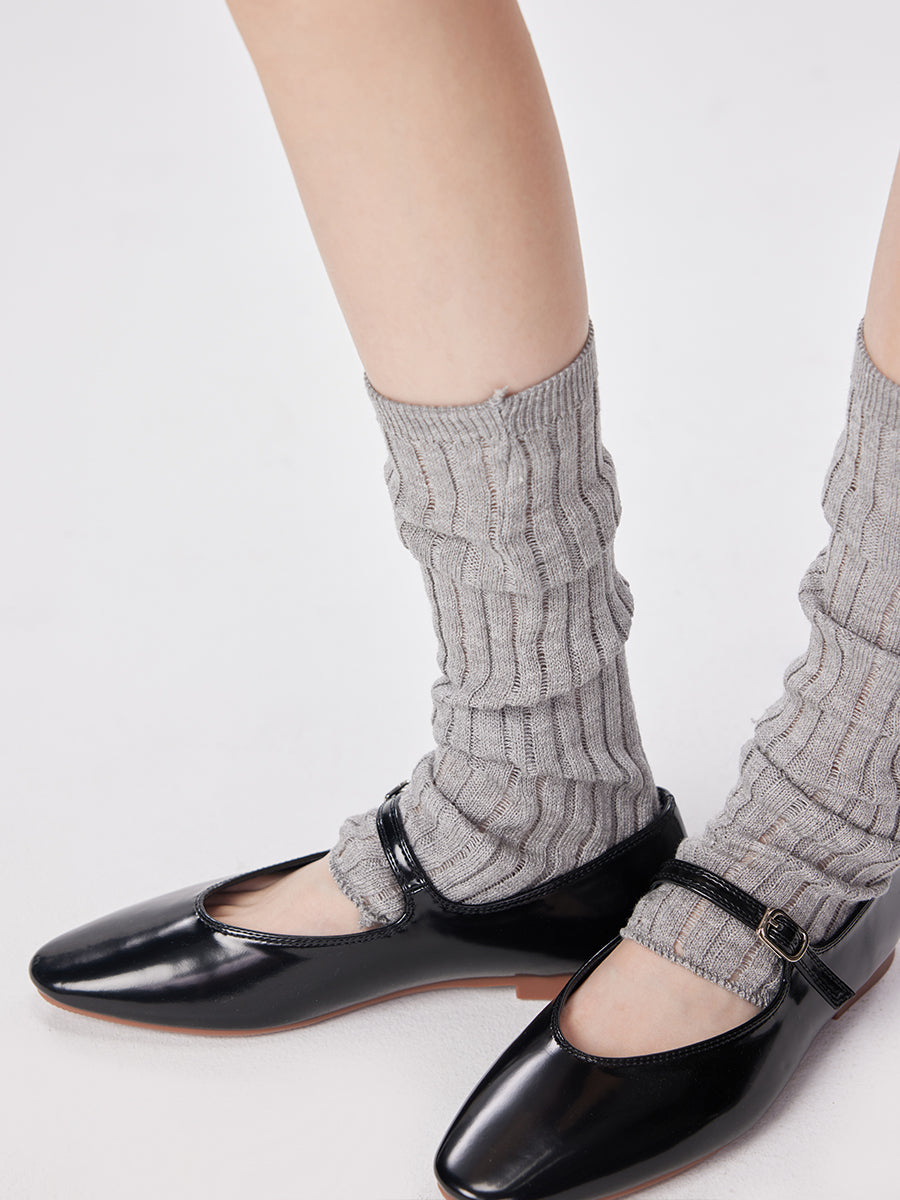 Semi-Sheer Ribbed Leg Warmers