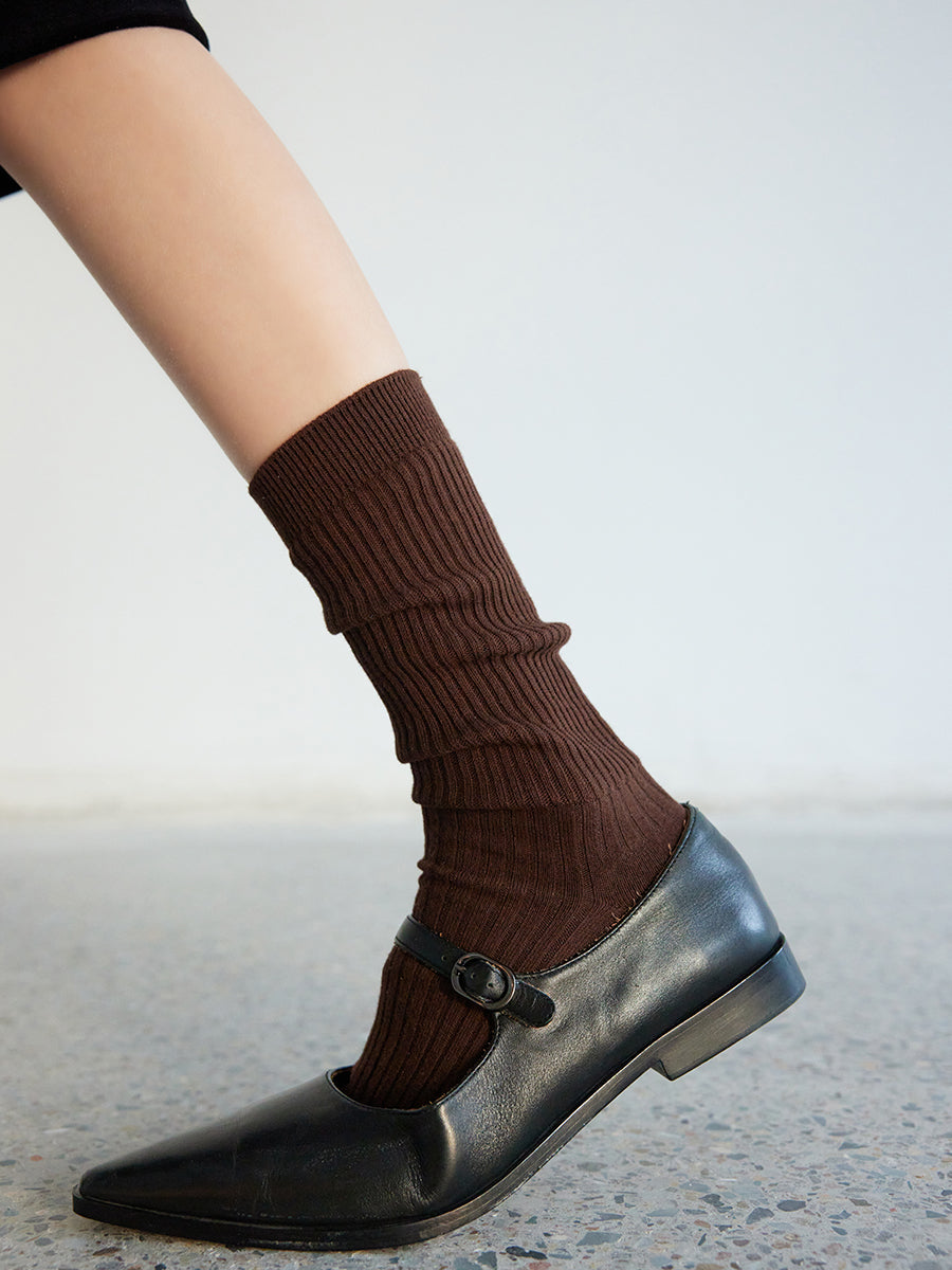 Classic Ribbed Crew Socks