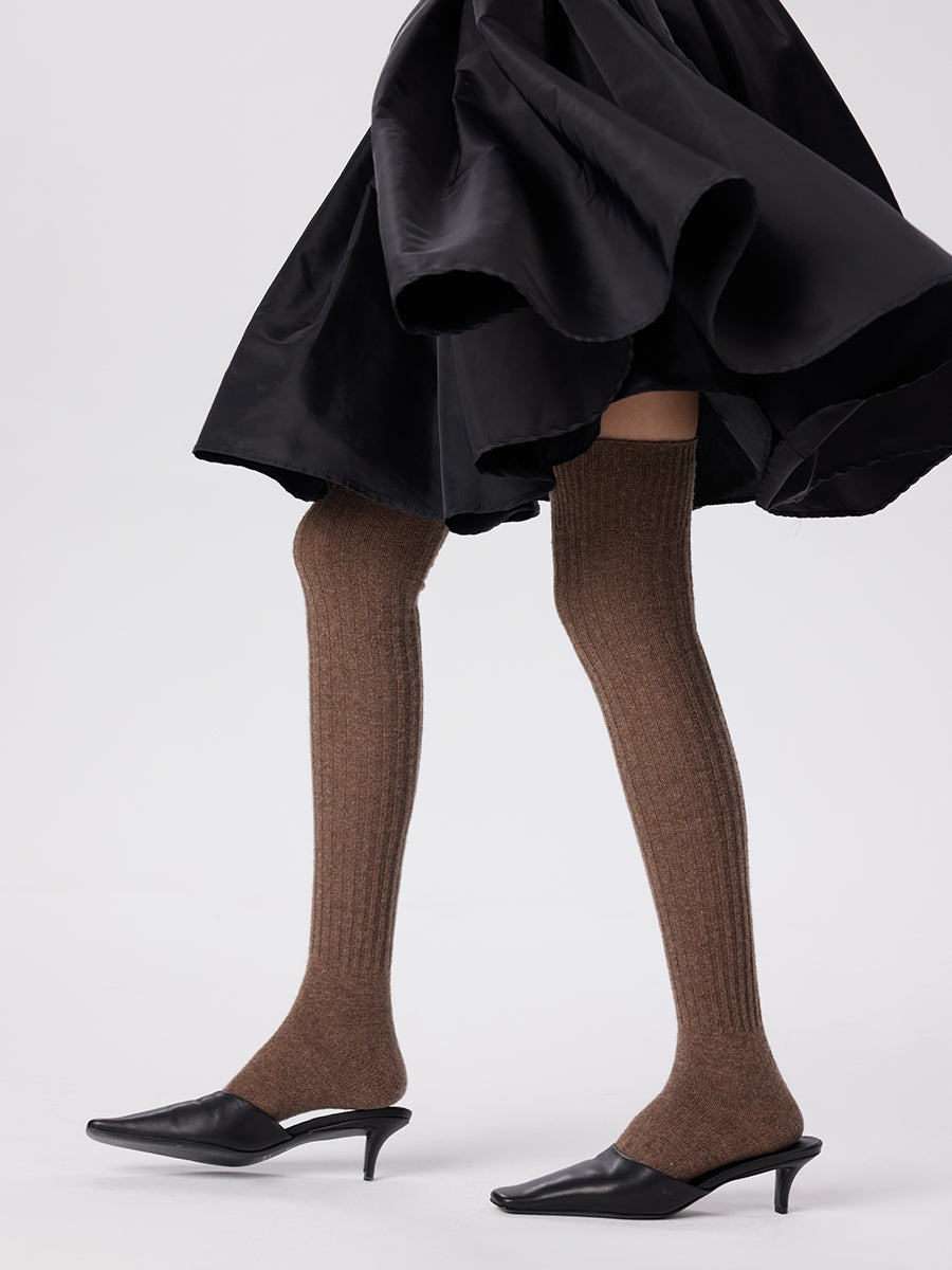 Slouch Ribbed Knee High Socks