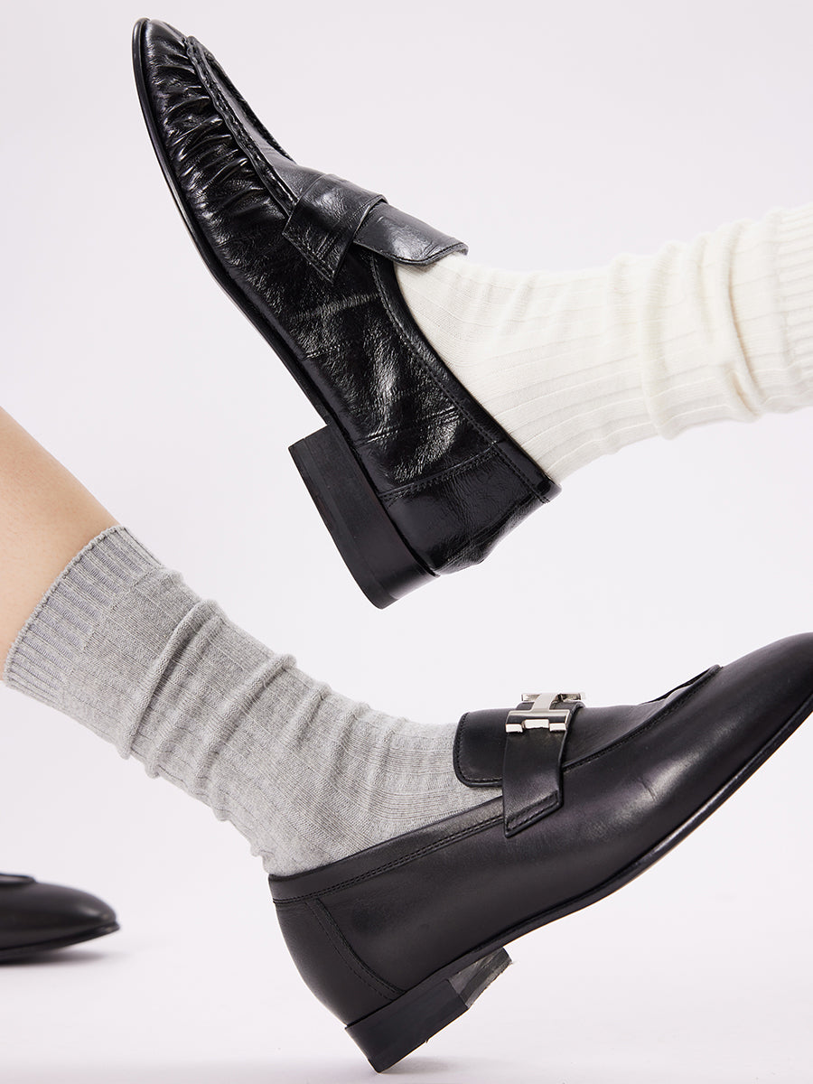 Ribbed Crew Socks