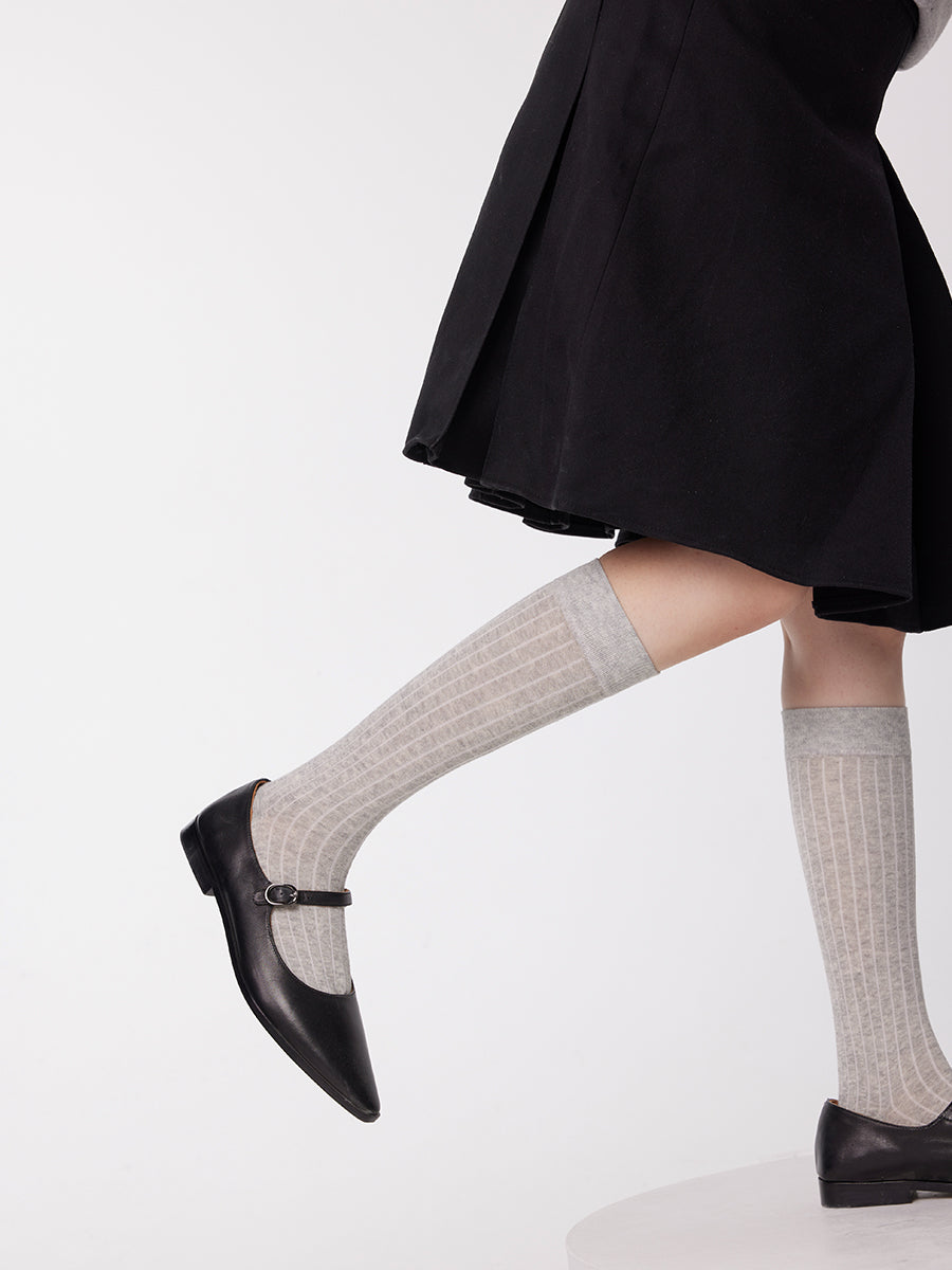 Classic Ribbed Knee High Socks
