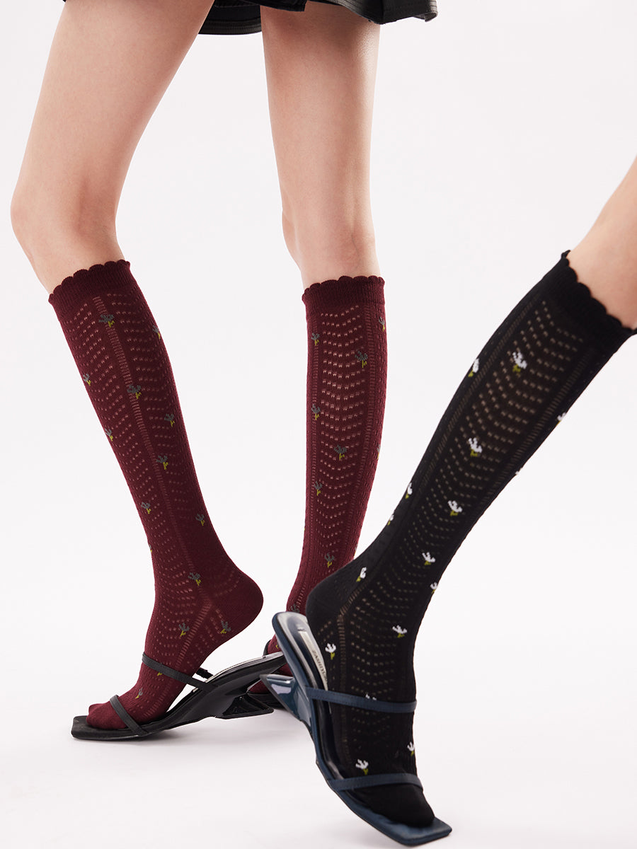Mini Floral Knee High Socks