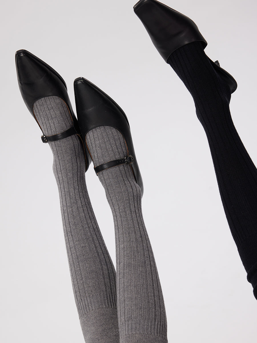 Slouch Ribbed Thigh High Socks