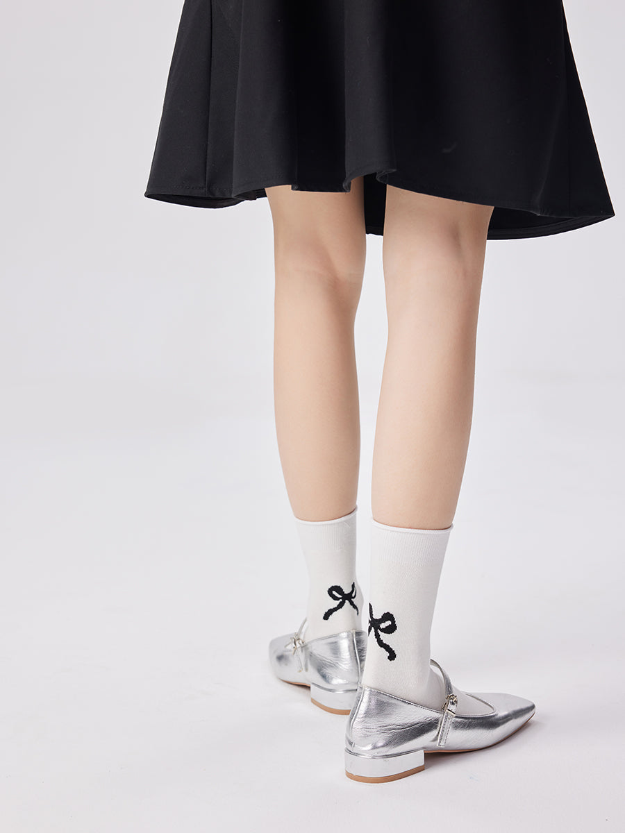 Bow Print Crew Socks