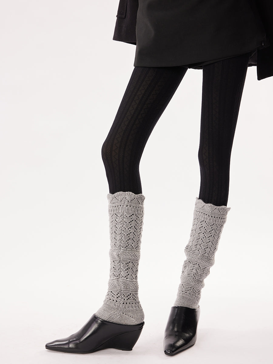Stripe Jacquard Tights