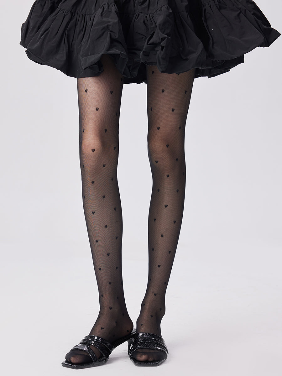Sheer Mini Heart Tights