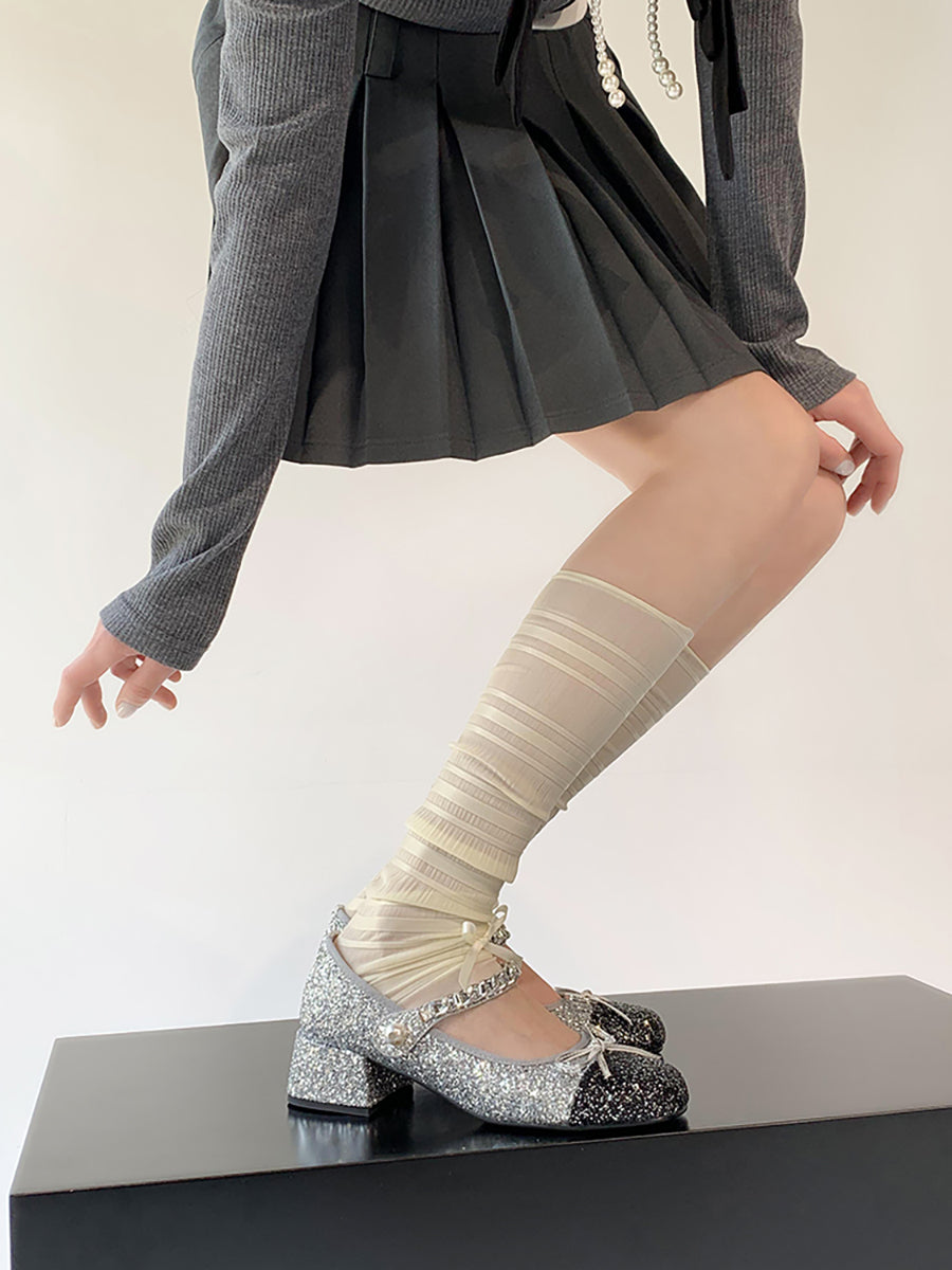 Ribbon Bow Leg Warmers