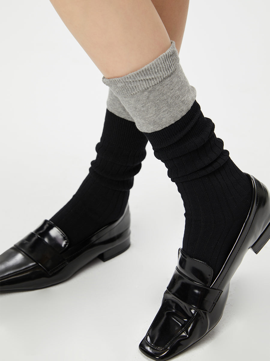 Colorblock Ribbed Crew Socks