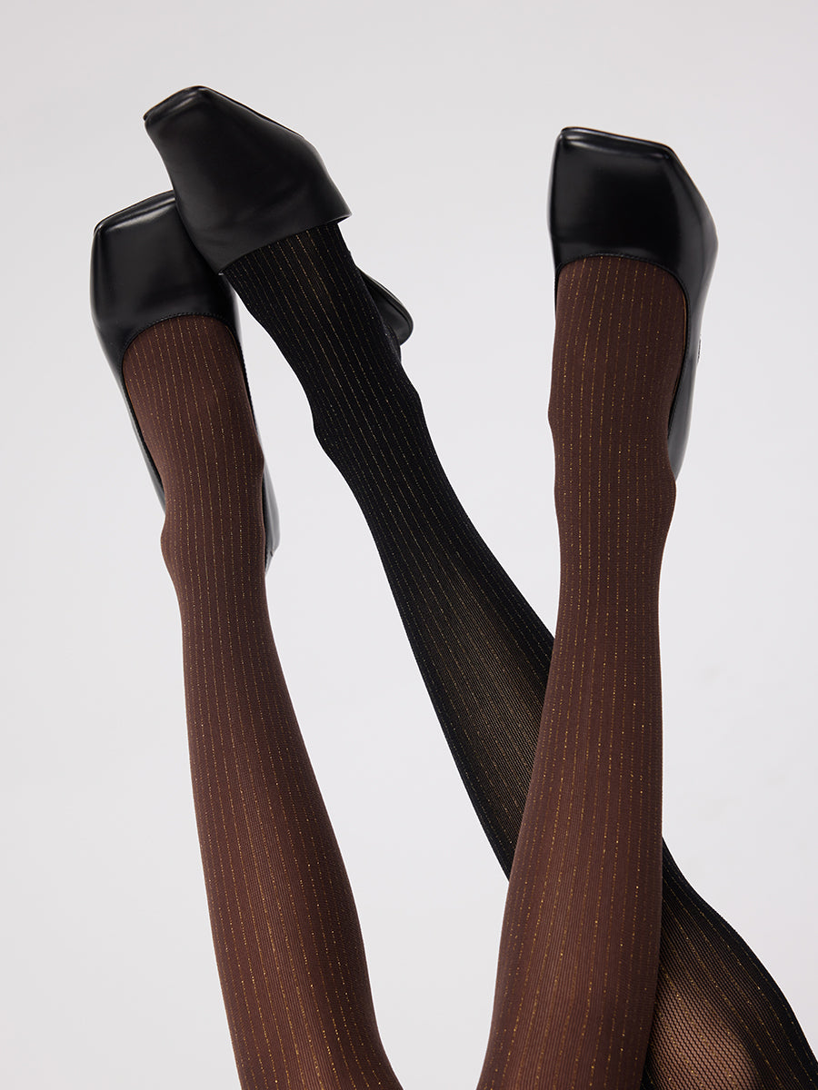 Metallic Stripe Tights