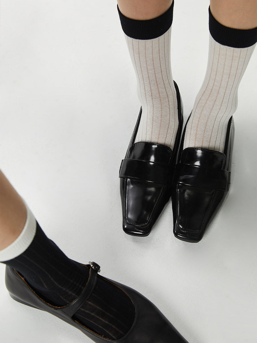 Colorblock Ribbed Crew Socks