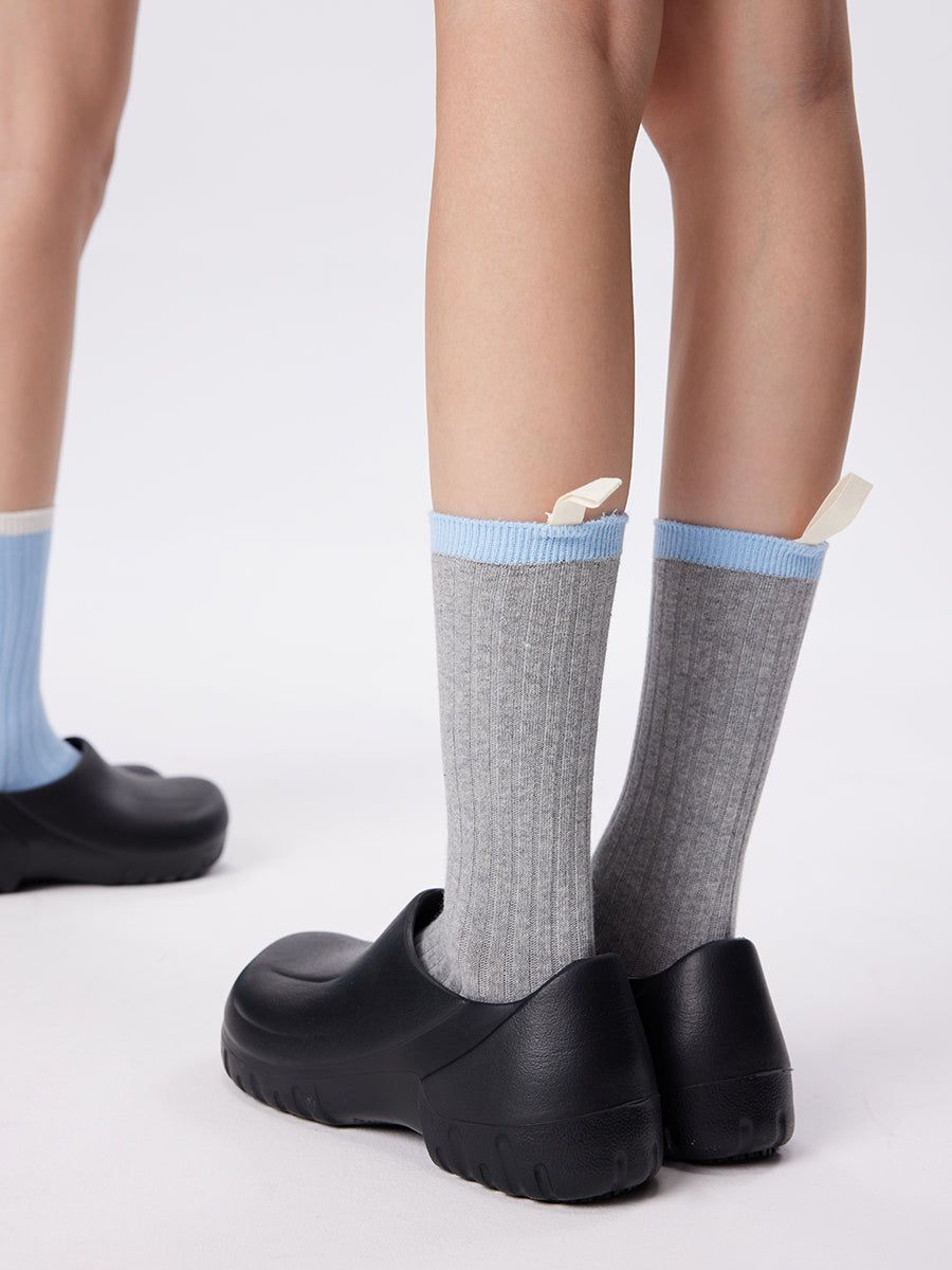 Colorblock Ribbed Crew Socks