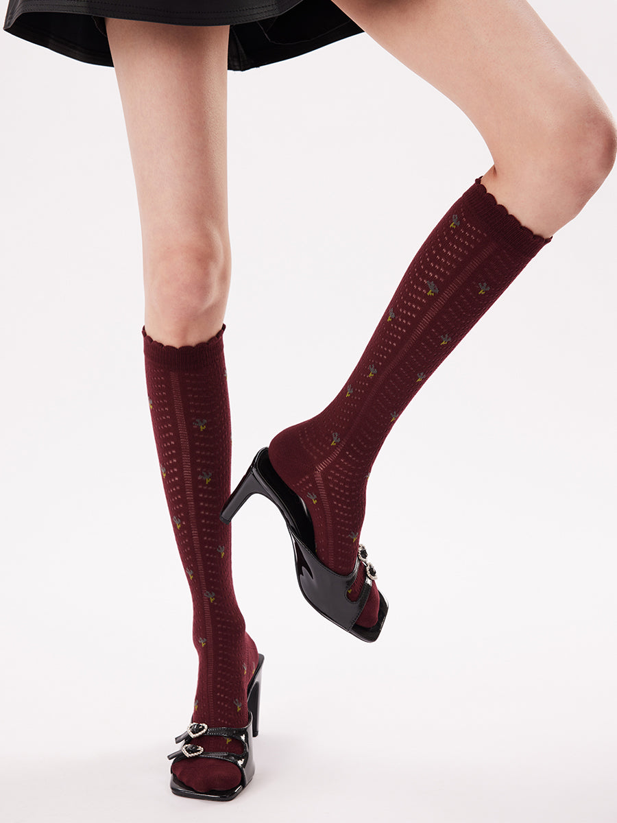 Mini Floral Knee High Socks