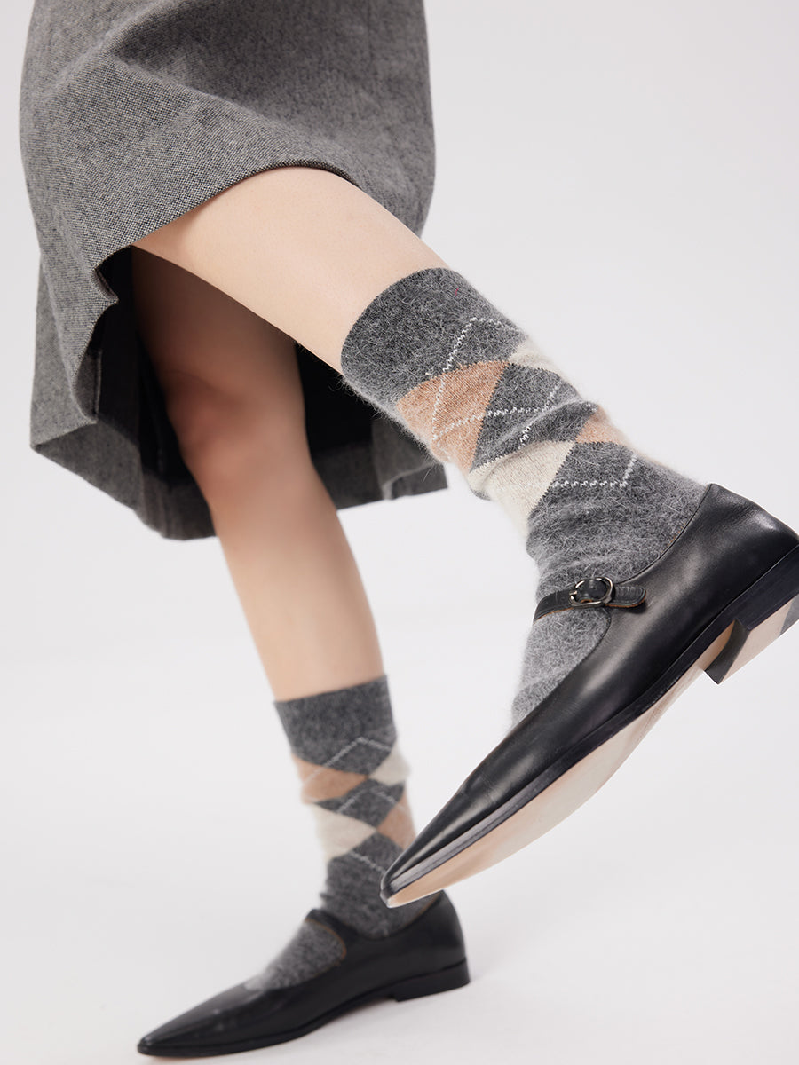 Argyle Crew Socks