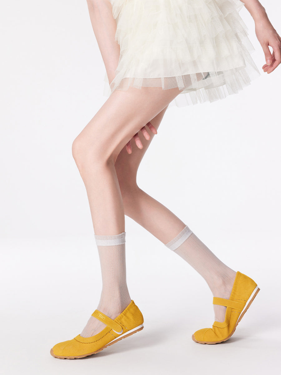 Pinstripe Sheer Crew Socks