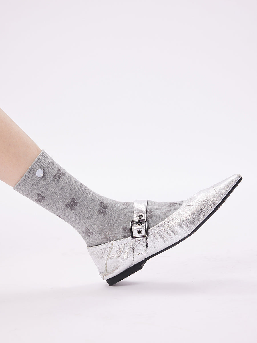 Bow Pattern Crew Socks