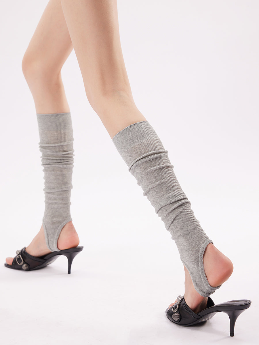Ribbed Stirrup Leg Warmers