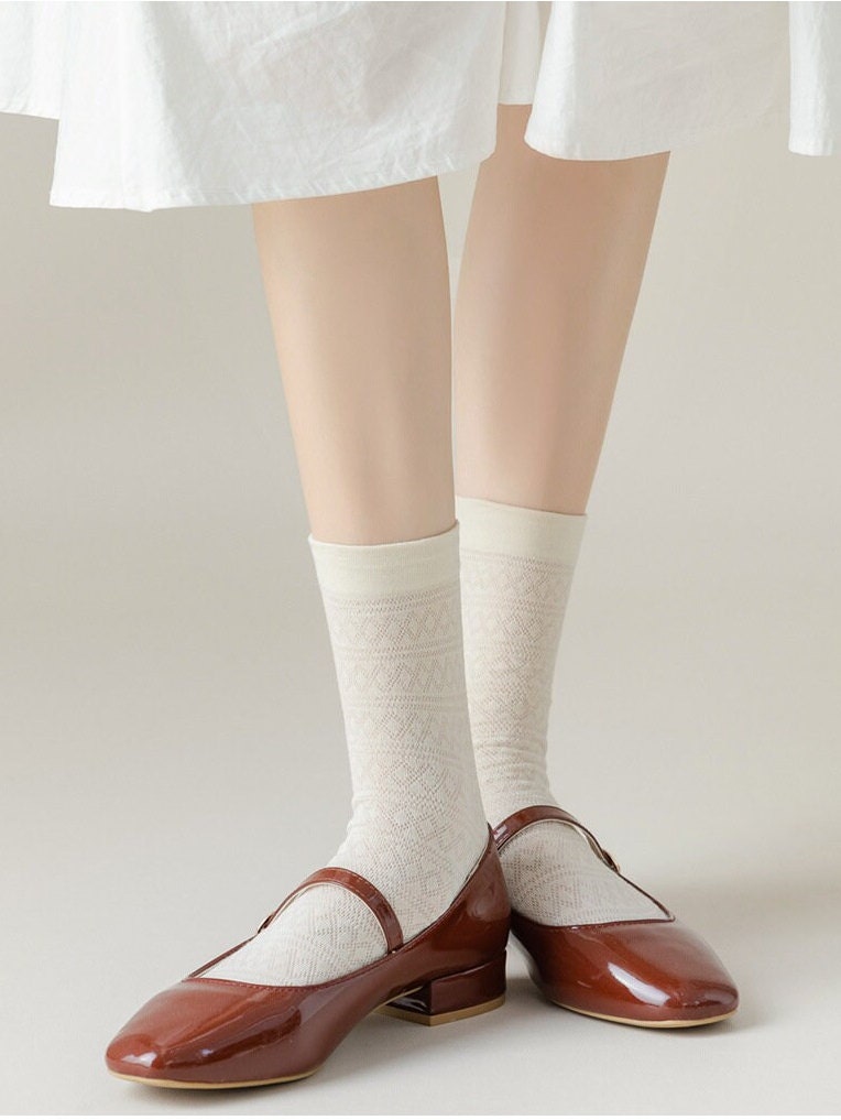 Pointelle Quarter Socks For Women